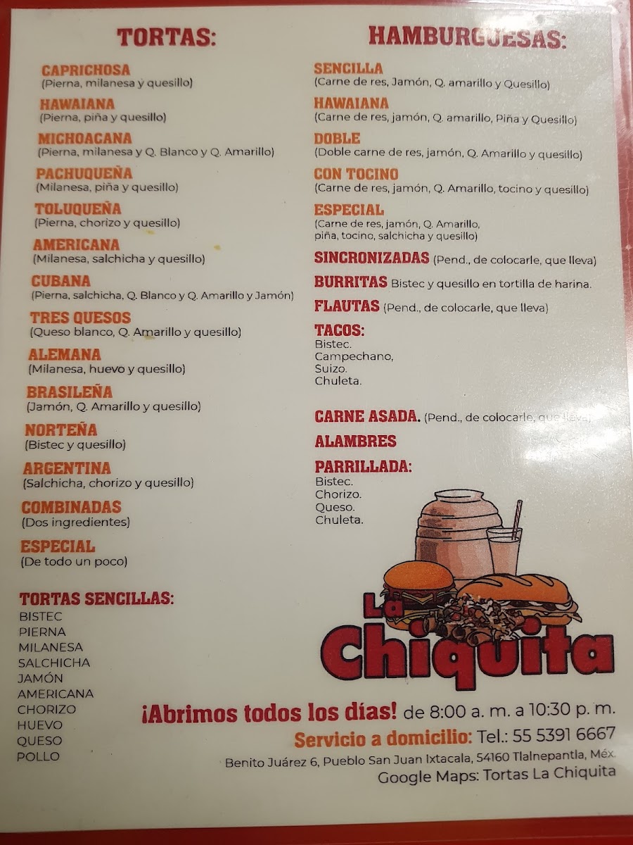 Tortas La Chiquita Menu - Image 4