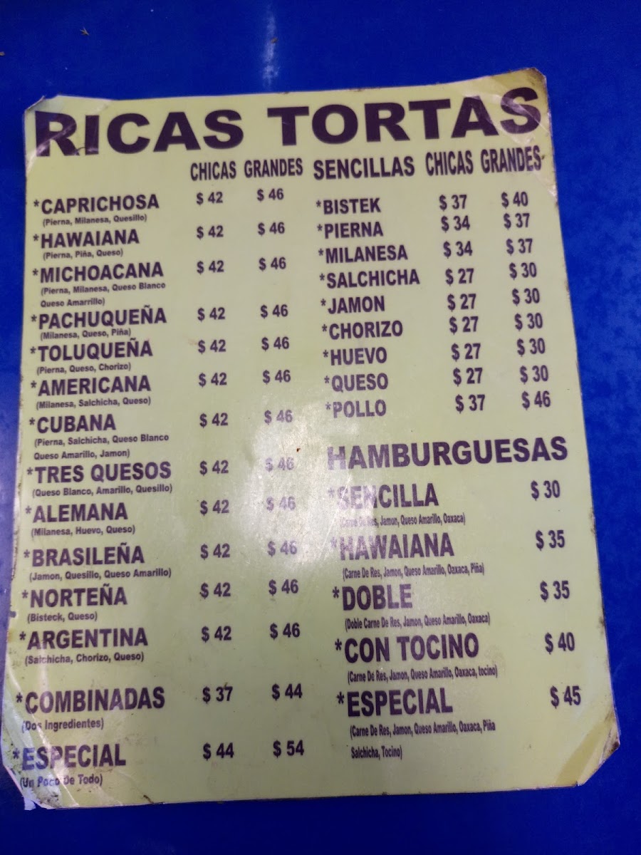 Tortas La Chiquita Menu - Image 5